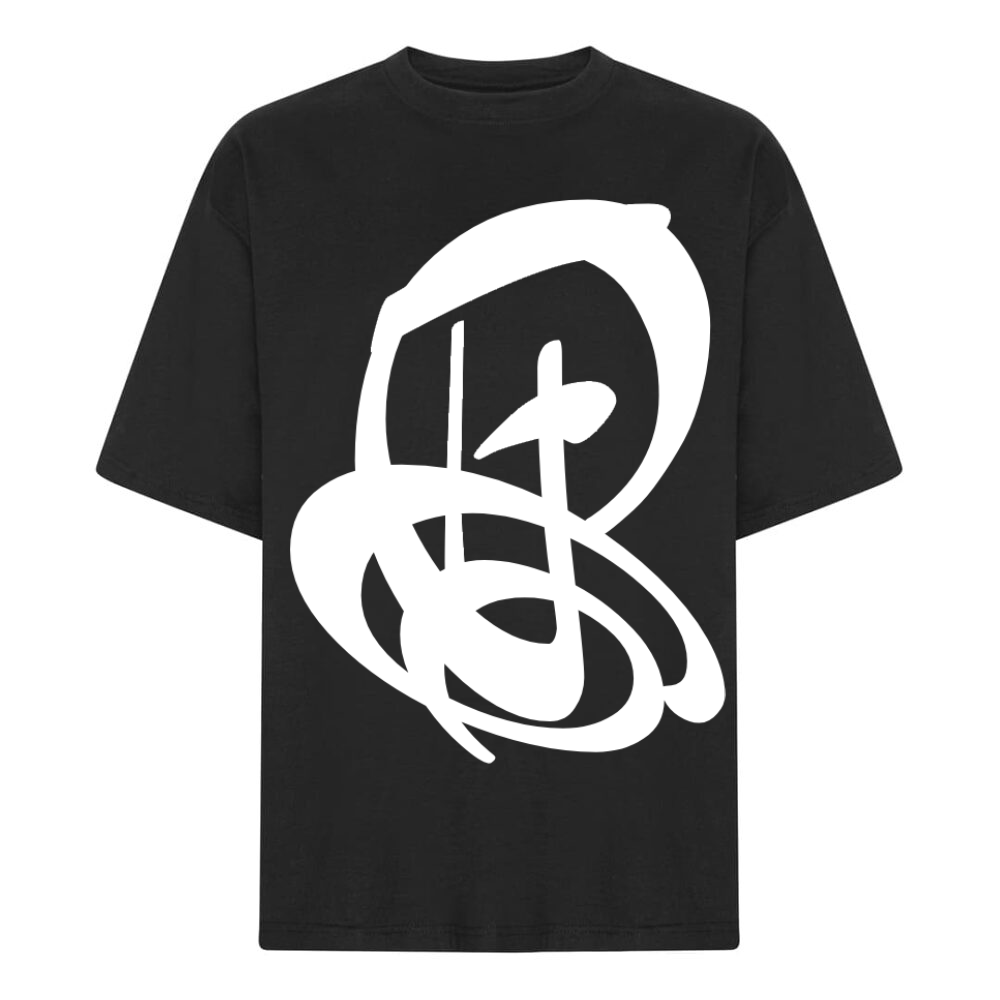P S T U D I O WHITE ON BLACK T-SHIRT