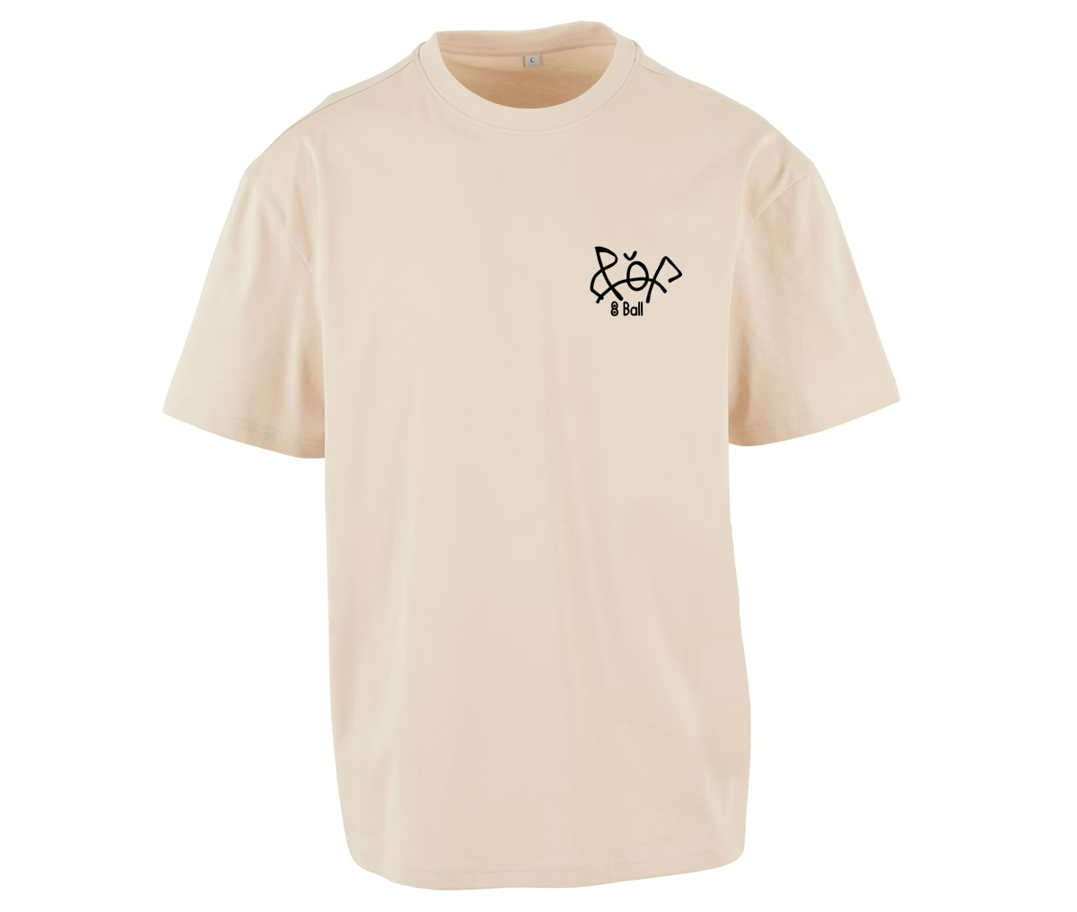 8 BALL oversized Beige graphic tee