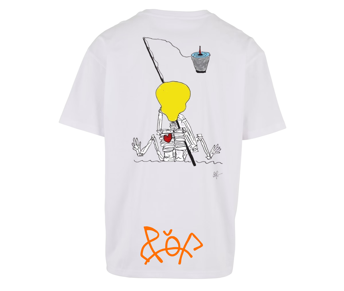 HVEM ER JEG oversize hvid tshirt