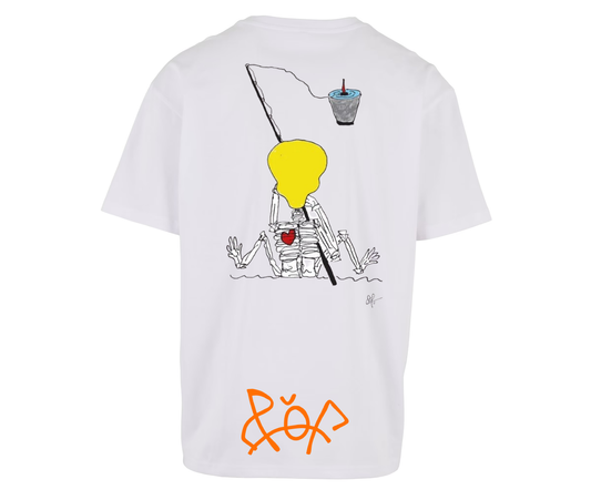 HVEM ER JEG oversize hvid tshirt