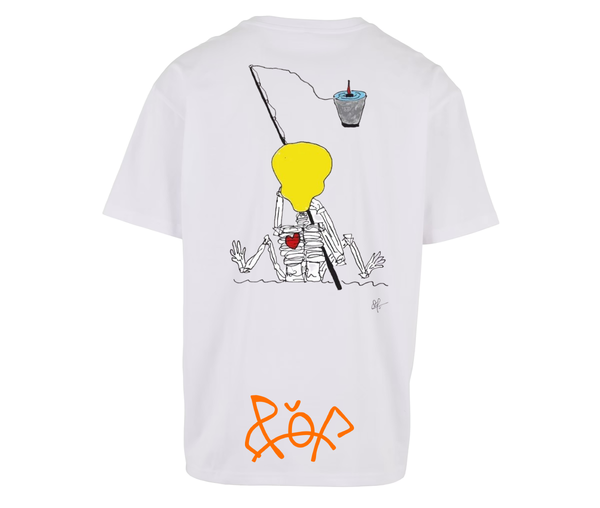 HVEM ER JEG oversize hvid tshirt