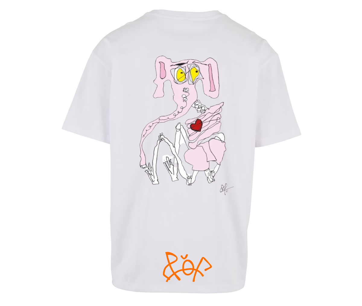 LÆNGSEL W&P oversize hvid tshirt