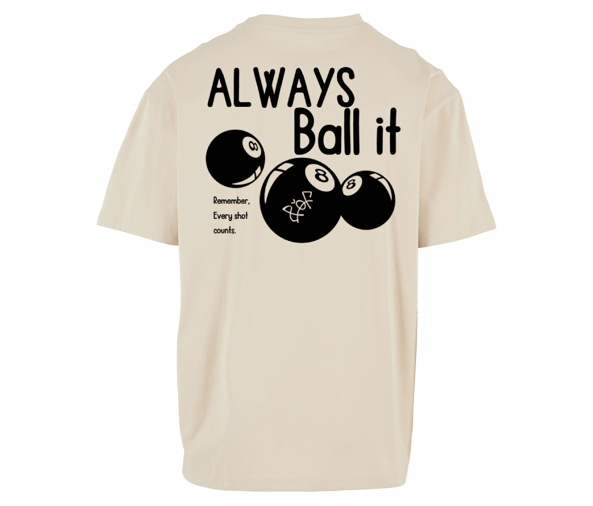 8 BALL oversized Beige graphic tee
