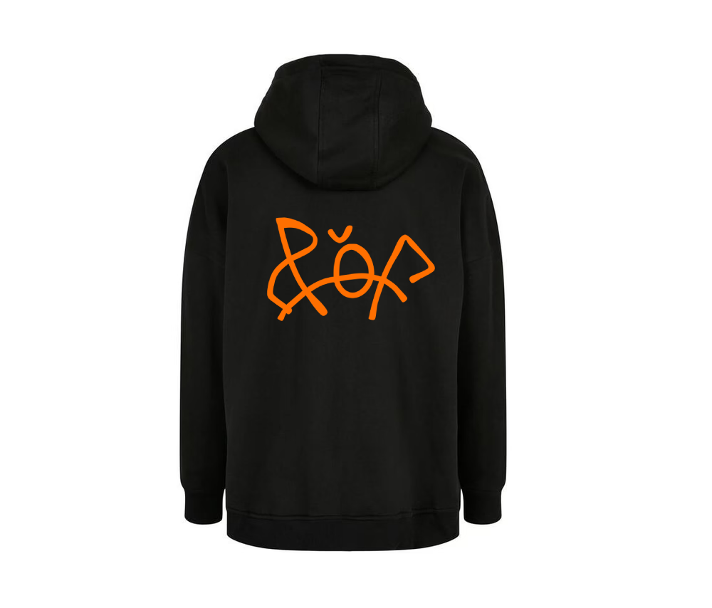 OVERSIZED Sort hoodie orange logo