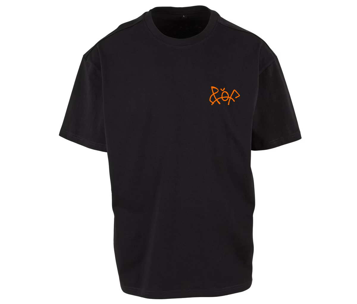 OVERSIZED Sort tshirt, orange logo
